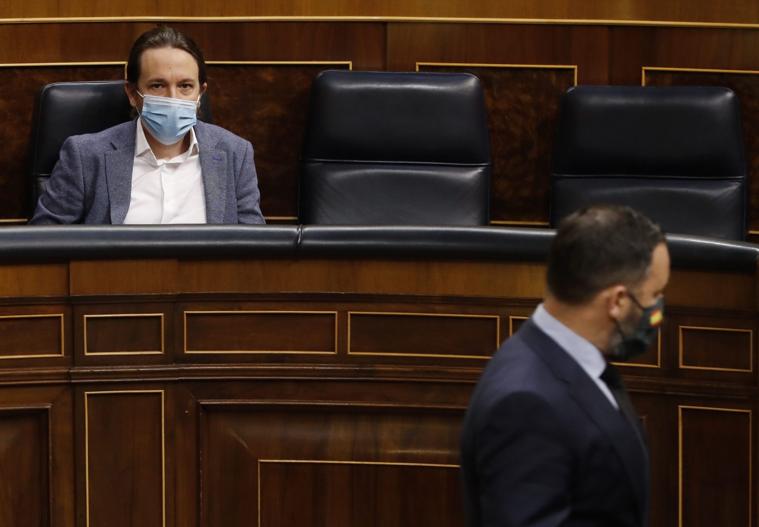 Pablo Iglesias Podemos in Spain's Parliament Madrid