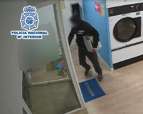 Launderette Robber In Alicante On Costa Blanca In Spain