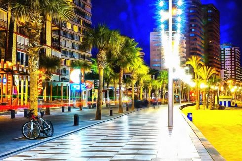 Popular Tourist Walkway In Benidorm On Spain's Costa Blanca To Get Multi Euro Lighting Revamp