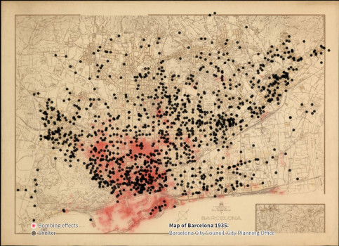 Barcelona air raid shelters map