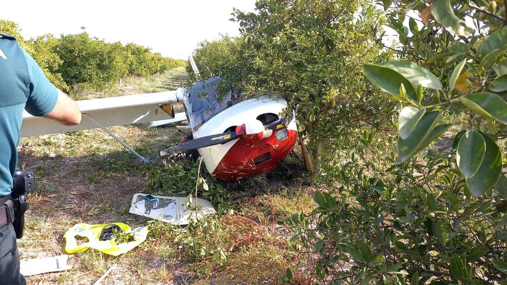Brit's Lucky Escape As His Plane Crashes Into Lemon Trees On The Costa Blanca In Spain
