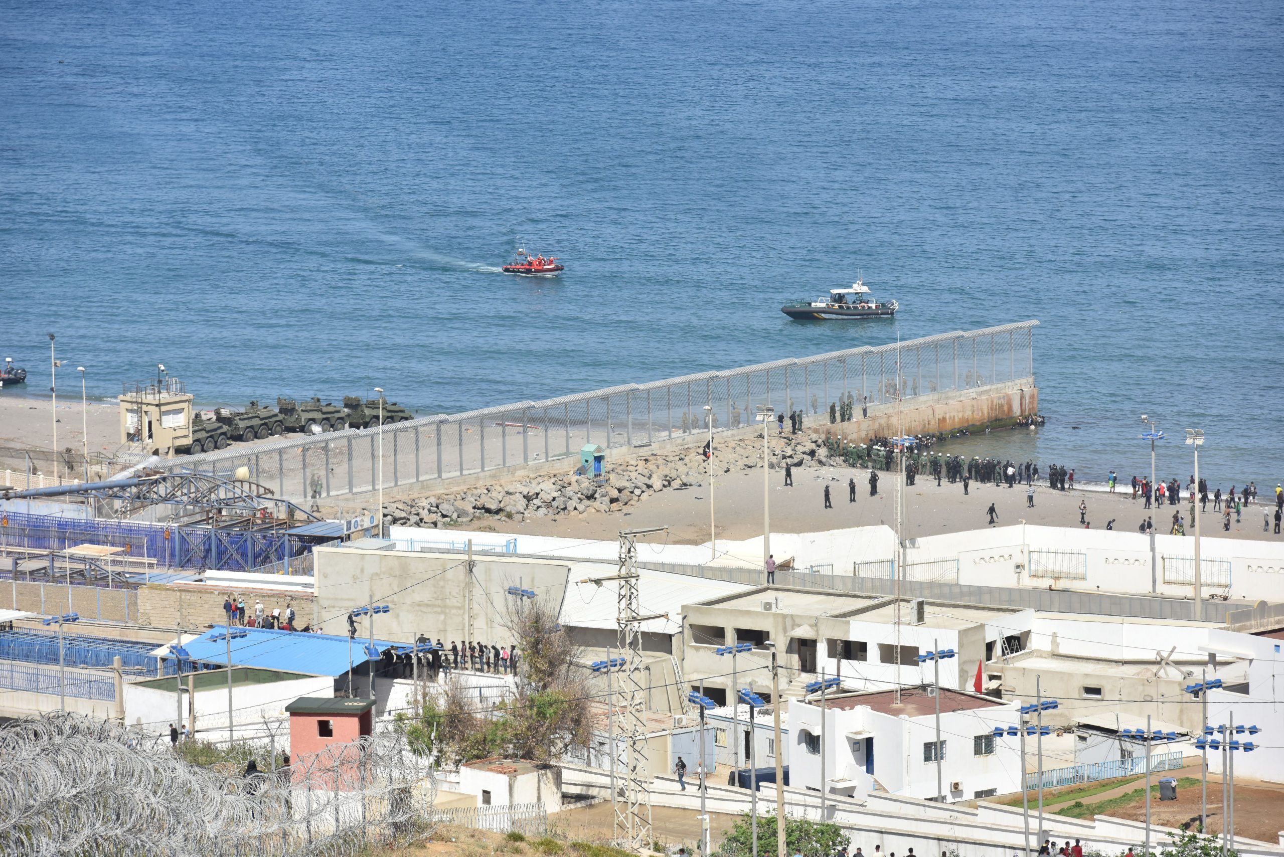 Ceuta border with Morocco