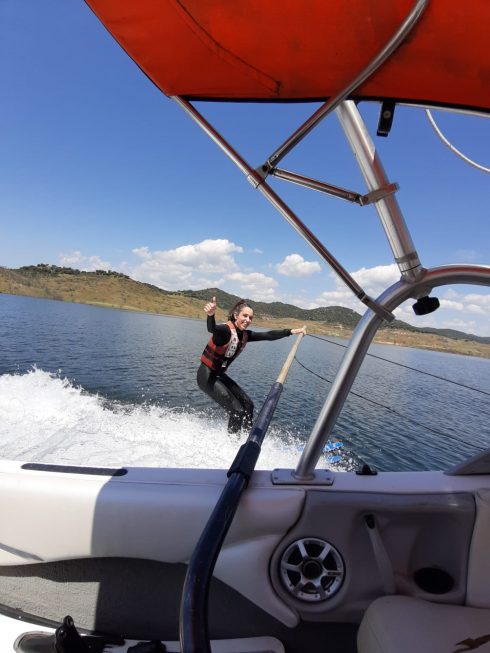 Cristina Hodgson, waterskiing at Xtreme Gene, Cordoba