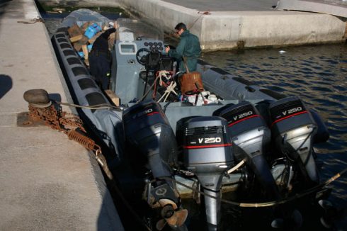 A 'narcoboat' seized previously by the Guardia Civil