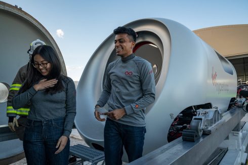 The world's first hyperloop test with passengers in the Arizona desert (USA) in 2020 (Photo by Cordon Press)