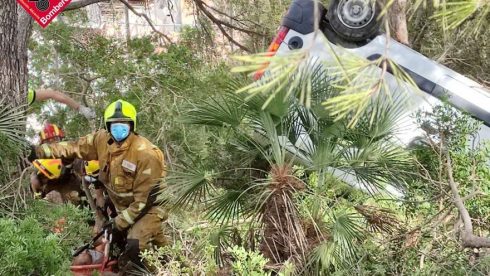 Driver Forgets To Engage Car Handbrake And Careers Off A Hill On Spain's Costa Blanca