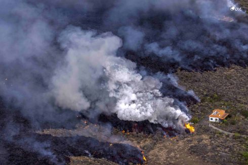 A House Is Saved In Extremis From Being Destroyed By Lava From The Volcano On La Palma