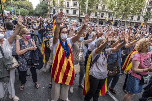 Pro Independence Protest In Barcelona, Spain 24 Sep 2021