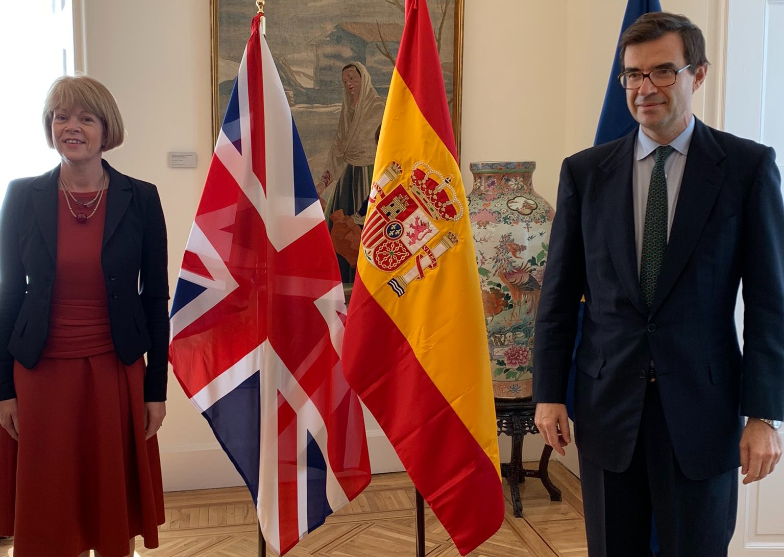 Europe Minister Wendy Morton and Spain’s Secretary of State for EU Juan González-Barba