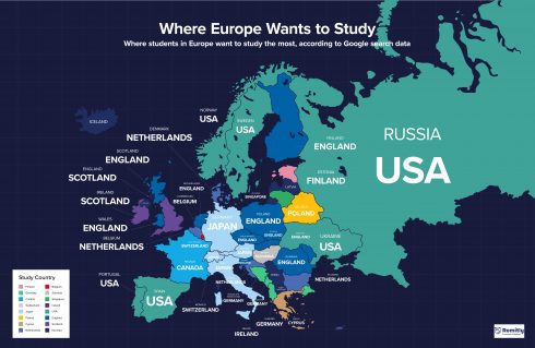 Where The World Wants To Study Europe Map