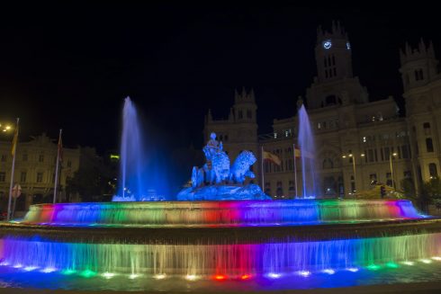 Italy: Cibeles Lights Up With The Colors Of The Lgtbi Flag For The Start Of Pride Week