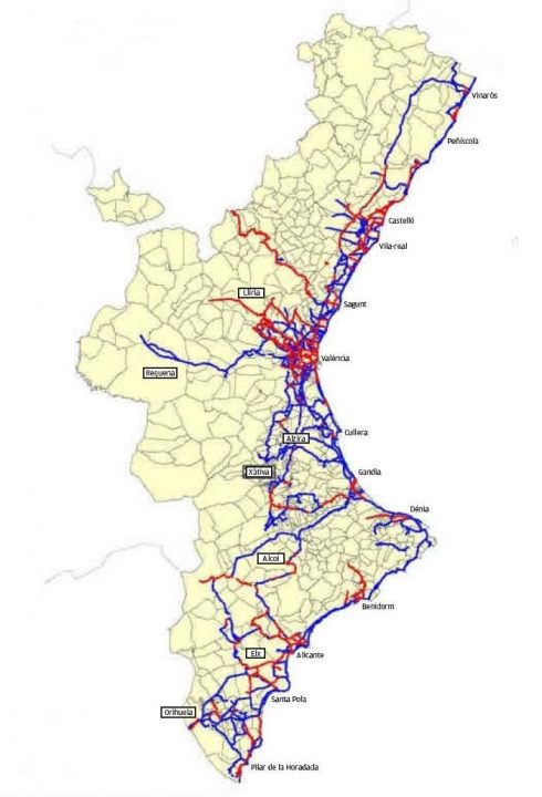 Costa Blanca Cycle Map