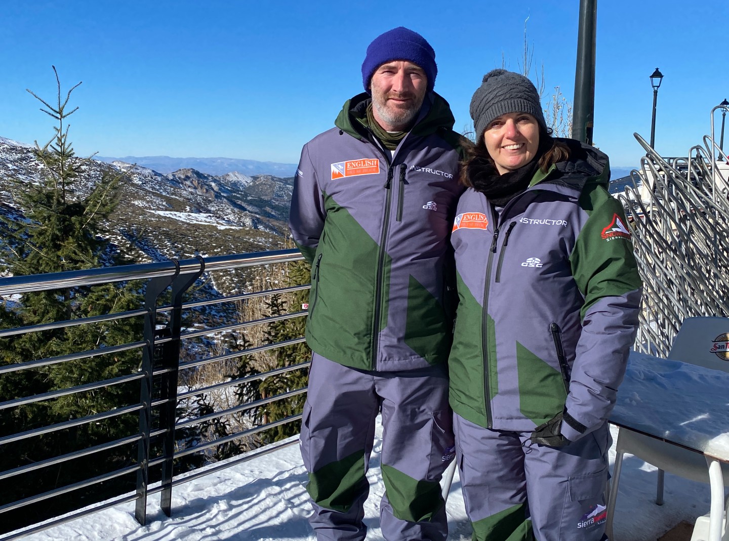 Georgina Simon and Nathan Merchant English Ski School