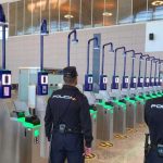Passport control mayhem with drunk British tourist attacking police at Costa Blanca airport in Spain