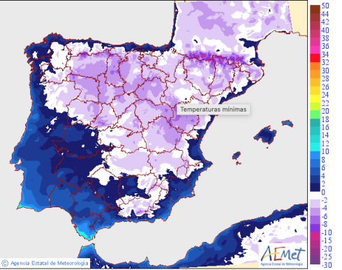 Freeze Saturday January 15 2022 Olive Press Aemet Weather