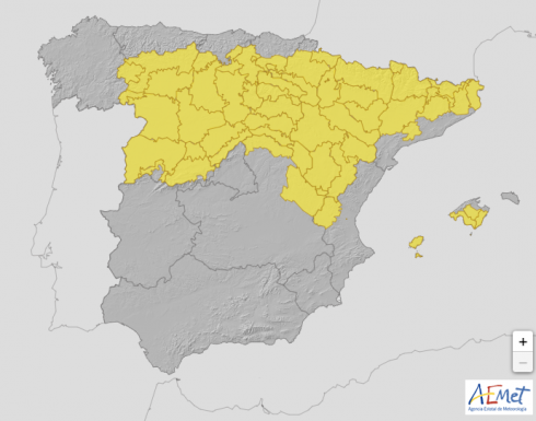 Yellow Weather Warnings Aemet Spain Saturday 15 January