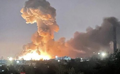 Putin Attacks Ukraine. Explosion In Kiev