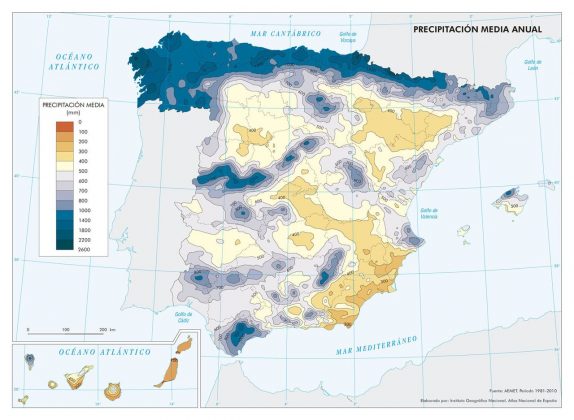 1280px Espana Precipitacion Media Anual 1981 2010 Mapa 13480 Spa