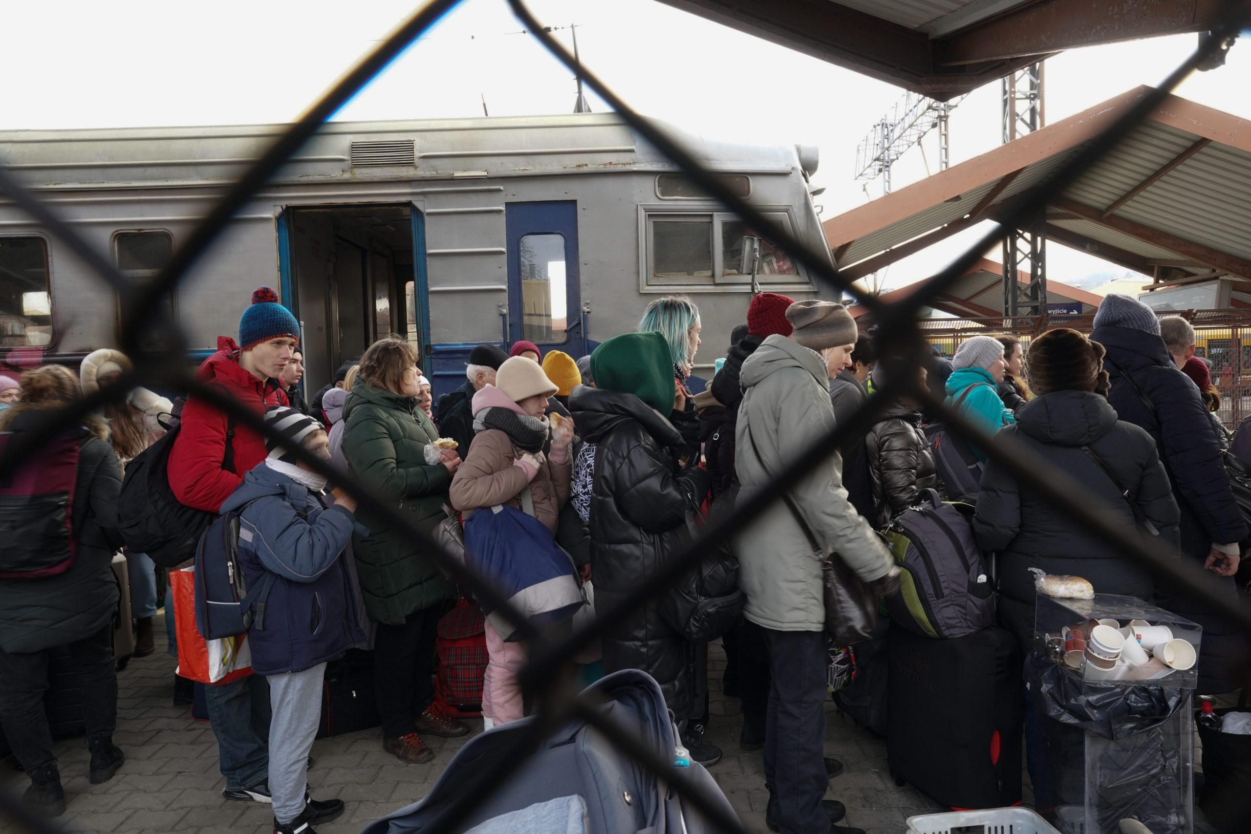 Refugees Arrive From Ukraine To Przemysl Train Staion