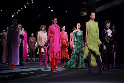 A Model Wears A Creation By "jorge Vazquez" On The Catwalk Of The Collection During The Pasarela Cibeles Mercedes Benz Fashion Week Madrid 2022 In Madrid, On Friday, March 11, 2022.