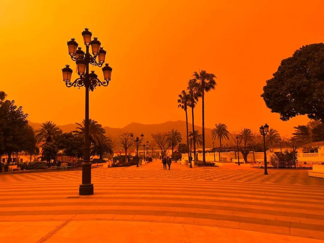 Return To Mars New calima Orange Dust Storm On Way To Spain s Malaga 
