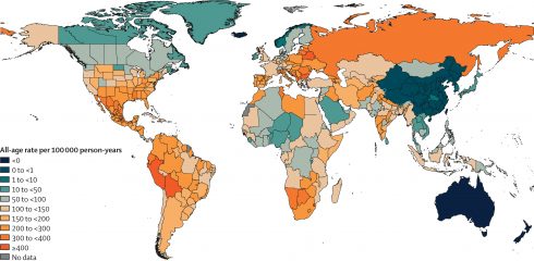 Lancet Global Distribution Of Estimated Excess Mortality Rate Due To The Covid 19 Pandemic For The Cumulative Period 2020–21
