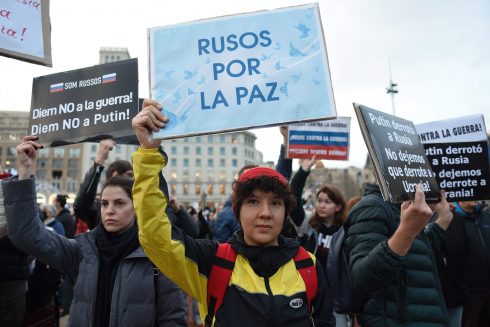 Protest Against Vladimir Putin In Barcelona, Spain 02 Mar 2022