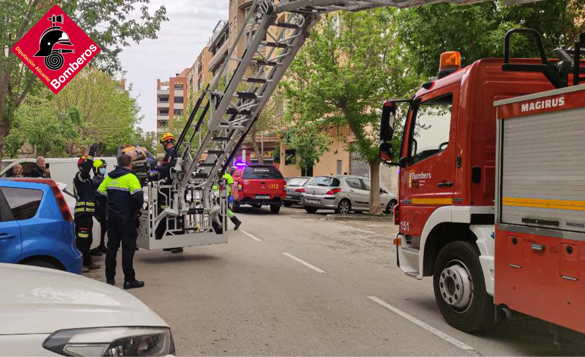 Fire Crew Deploys Ladder To Rescue Elderly Man Lying On Apartment Floor For Two Days On Spain's Costa Blanca