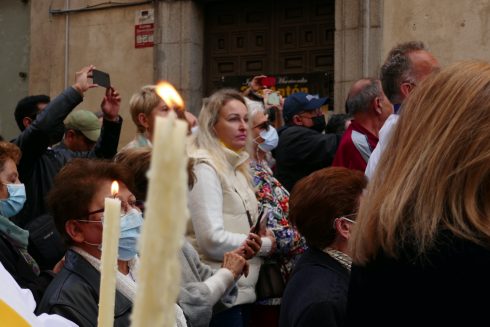 Ukrainian Refugee Oksana Watches Procession
