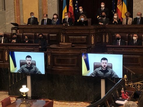 Ukraine's Zelensky thanks Spain's parliament for support but attacks companies still trading with Russia