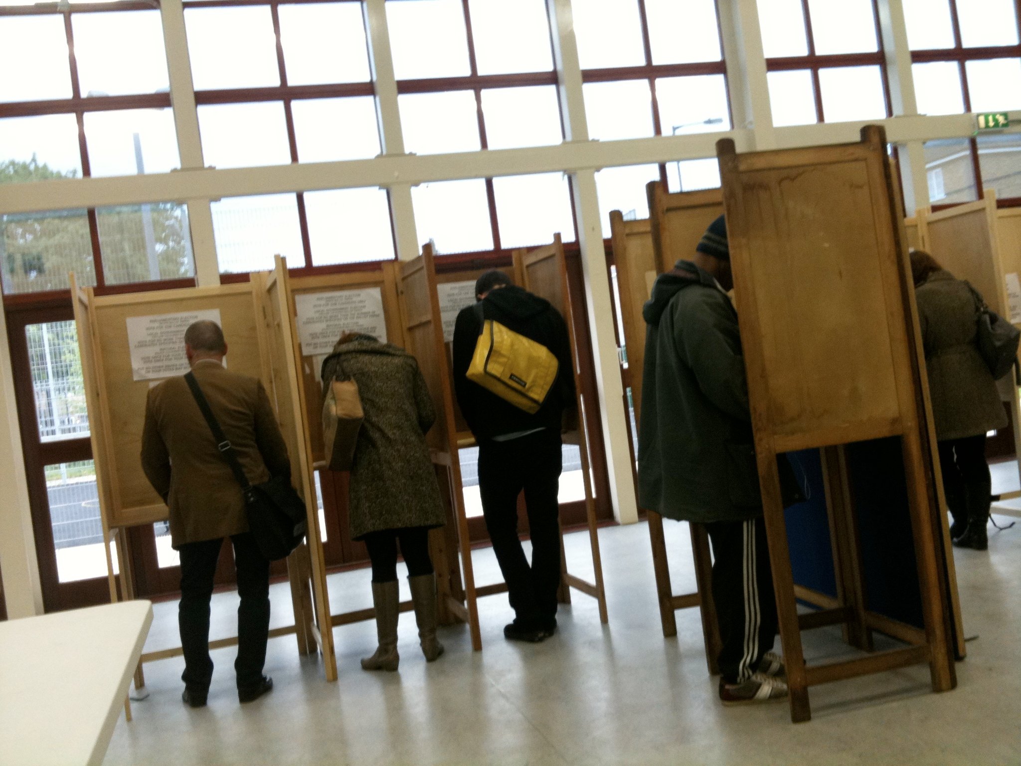 Brits Voting at a polling station.