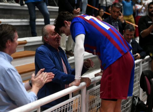 King Juan Carlos I During The Handball Match In Sanxenxo, May 21, 2022.