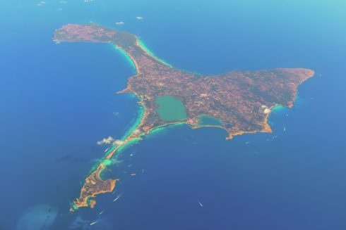 View Of The Whole Island Of Formentera From A Plane At Cruising
