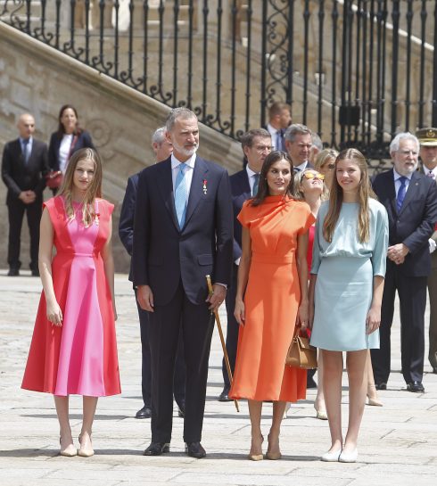 Spanish King Felipe Vi And Letizia During Santiago Apostle Festivity Act In Santiago De Compostela, A Coruña On Monday, 25 July 2022.