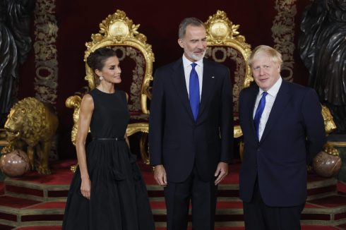 Queen Letizia And King Felipe Pose For The Media Before The Gala Dinner With Us And European Leaders At The Nato