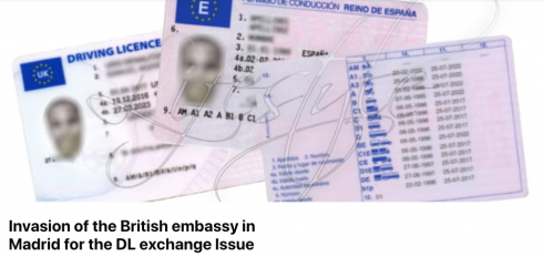 UK driving licence holders flock to Facebook page inviting ‘Invasion of the British embassy in Madrid’