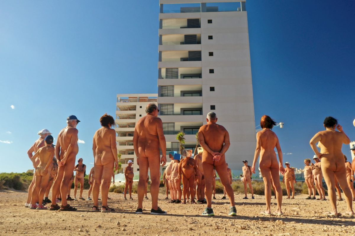 Naked Demonstration Over Controversial Housing Project For Spain's Costa Blanca