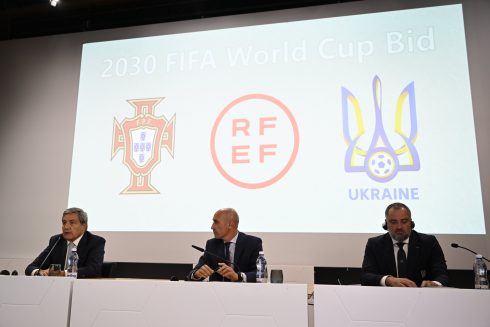 Spain and Portugal welcome Ukraine to joint bid to host football’s World Cup finals in 2030