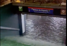 Madrid brought to a standstill as heavy rain floods Metro system, causes traffic jams and halts trains Rain in Madrid's Metro system