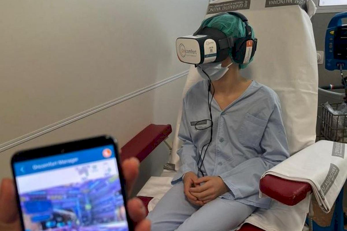 Children Relax With Virtual Reality Glasses Before Operations At Valencia Hospital In Spain
