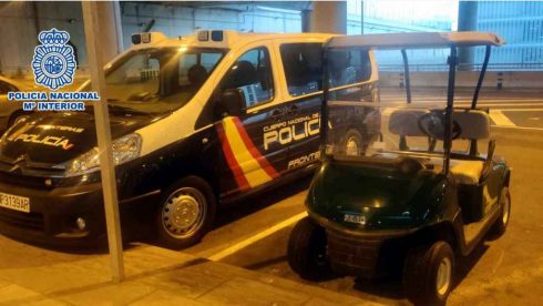 Golf Buggy Thief Stopped From Leaving It On Second Floor Car Park Of Costa Blanca Airport In Spain