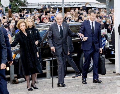 Spain's Emeritus King Juan Carlos attends funeral of wife's brother King Constantine in Greece