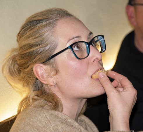 Woman Enchanted With Vegan Foie Gras Sample