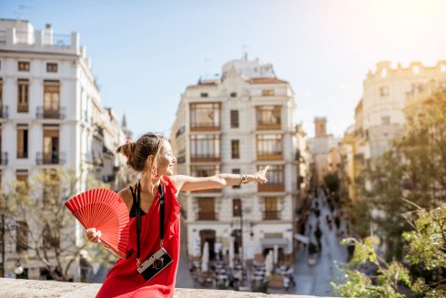 Woman Traveling In Valencia City