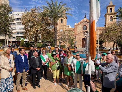 Irish Flag Raised To Celebrate St. Patrick's Day On Spain's Costa Blanca