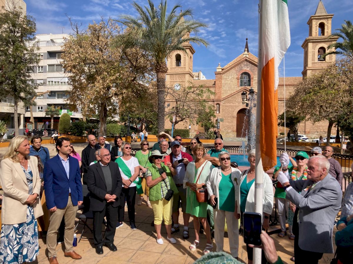 Irish Flag Raised To Celebrate St. Patrick's Day On Spain's Costa Blanca