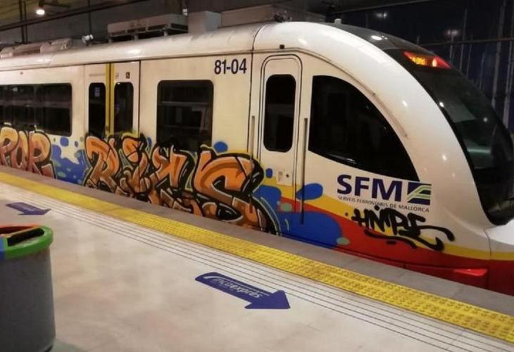 Graffiti On Trains In Mallorca