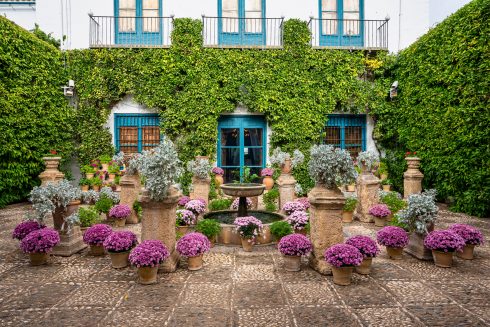Courtyard Garden Of Viana Palace In Cordoba, Andalusia, Spain.