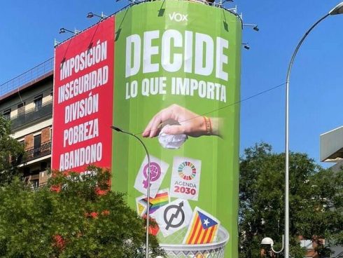 Far Right Vox Party Told To Remove Controversial Poster From Street In Spain's Madrid