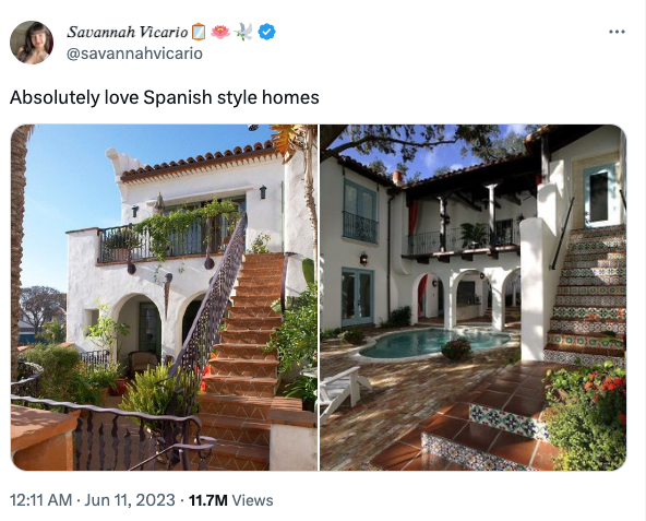 A tweet of 'Spanish-style homes'
